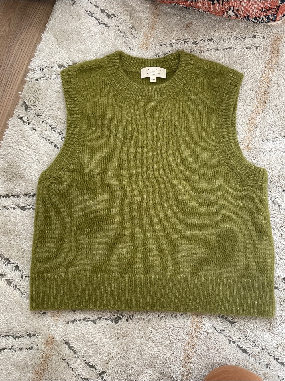 Sezane Samuel jumper sweater vest crew neck xxs euc
